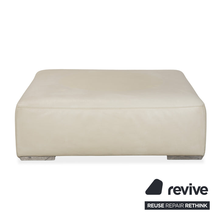 ligne roset Malhoun leather stool cream