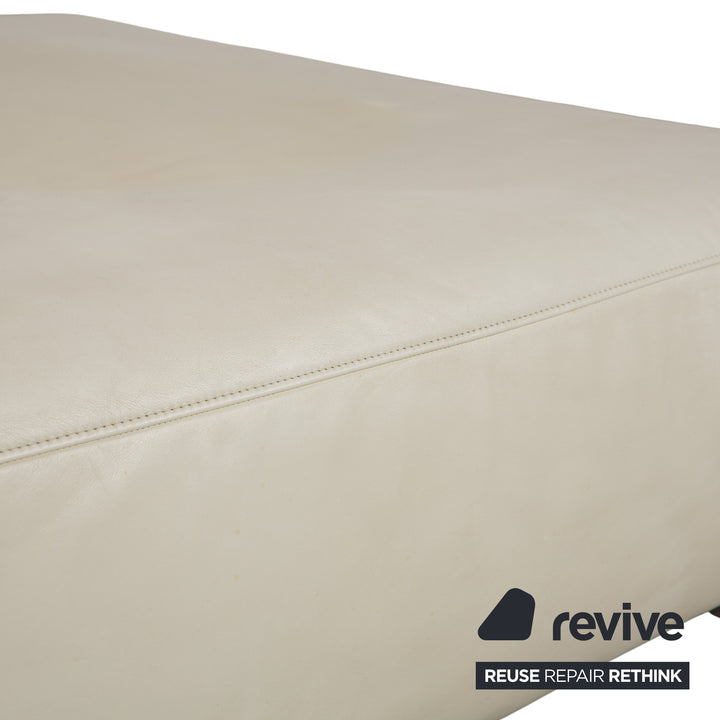 ligne roset Malhoun leather stool cream