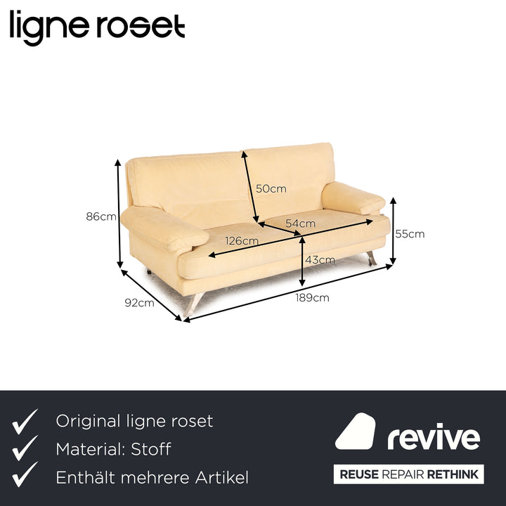 ligne roset melodie leather sofa set cream 2x two-seater couch
