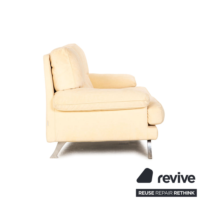 ligne roset melodie leather sofa set cream 2x two-seater couch
