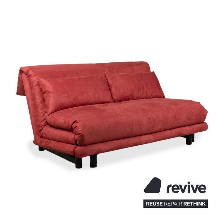 Ligne Roset Multy Dreisitzer Stoff Rot Orange Schwarz manuelle Schlaffunktion Schlafsofa Couch Neubezug