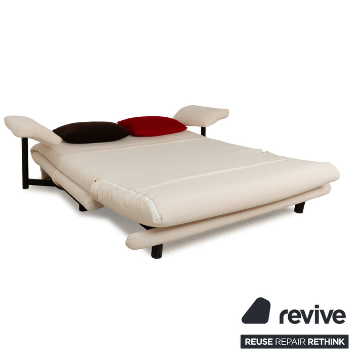 Ligne Roset Multy Three-Seater Armrests Fabric Cream White Black Red Manual Sleeping Function Sofa Bed New Upholstery