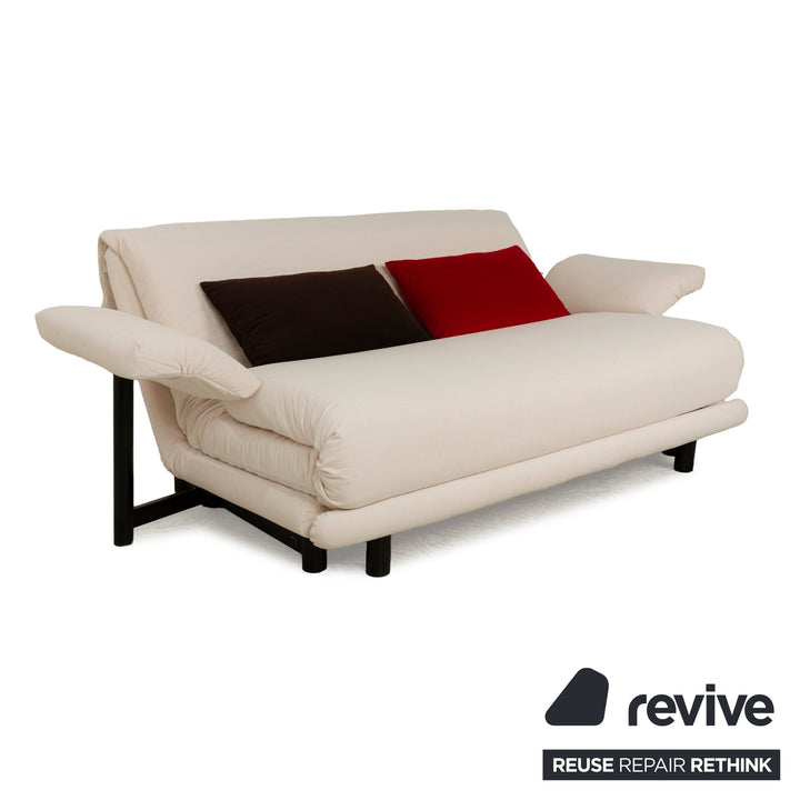 Ligne Roset Multy Three-Seater Armrests Fabric Cream White Black Red Manual Sleeping Function Sofa Bed New Upholstery