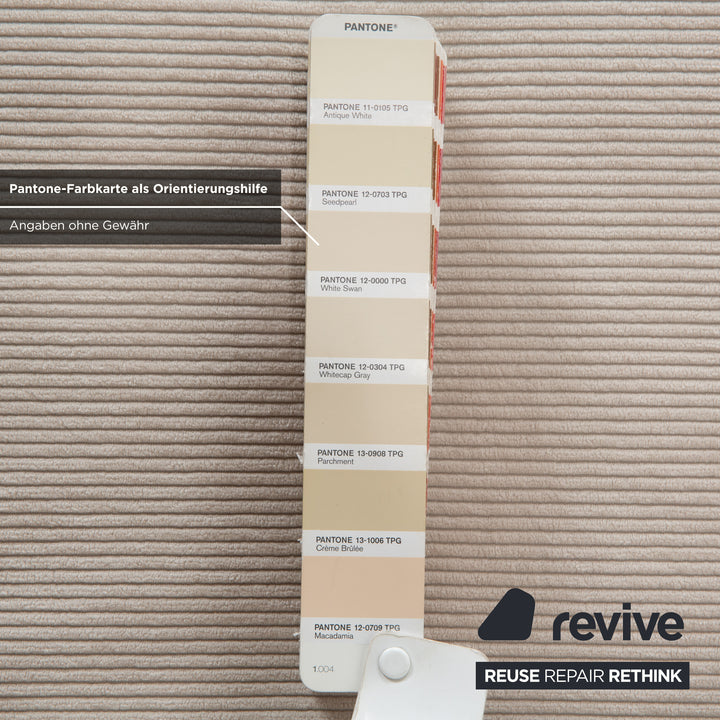 Ligne Roset Multy Dreisitzer Stoff Cord Creme Beige Weiß Schwarz manuelle Schlaffunktion Schlafsofa Neubezug