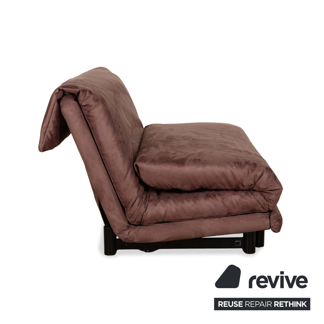 Canapé-lit 3 places Ligne Roset en tissu multicolore beige marron, housse neuve
