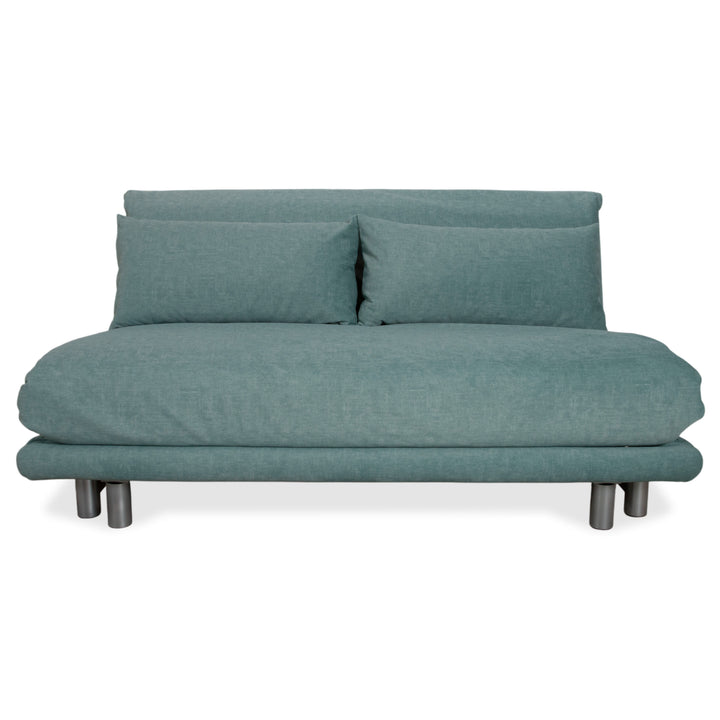 Ligne Roset Multy Fabric Three-Seater Blue Turquoise Manual Function Sofa Bed Couch New Upholstery