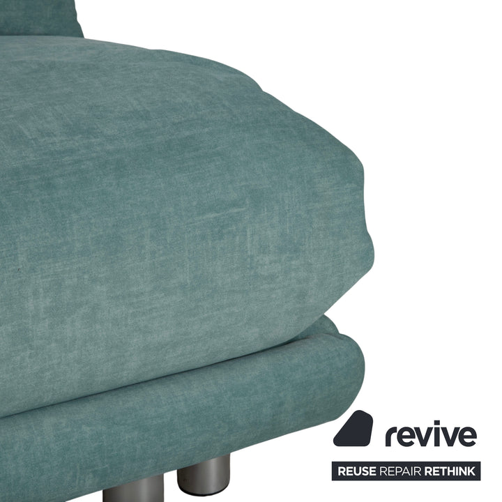 Ligne Roset Multy Fabric Three-Seater Blue Turquoise Manual Function Sofa Bed Couch New Upholstery