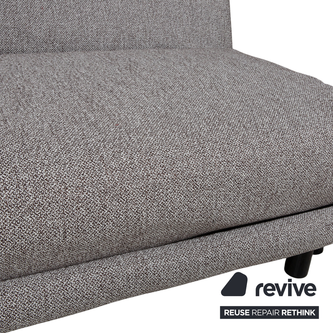 Ligne Roset Multy Dreisitzer Stoff Grau Schwarz manuelle Schlaffunktion Schlafsofa Couch Neubezug