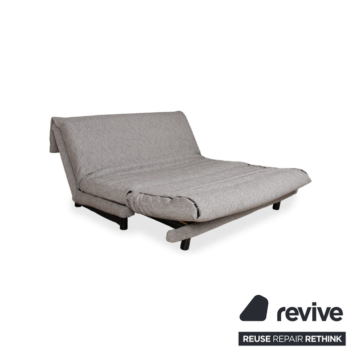 Ligne Roset Multy Dreisitzer Stoff Grau Schwarz manuelle Schlaffunktion Schlafsofa Couch Neubezug