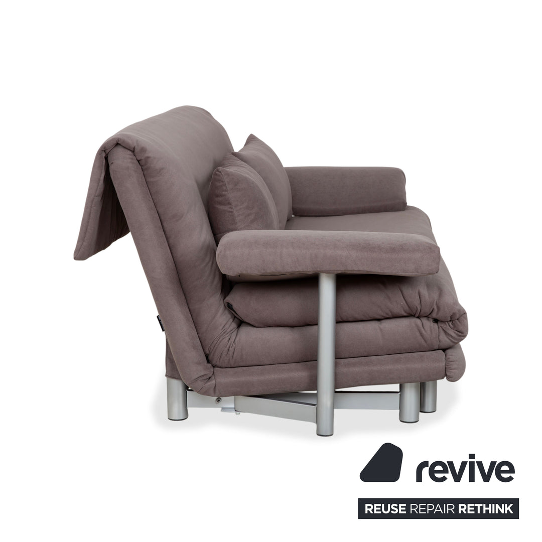 Ligne Roset Multy Stoff Dreisitzer Grau Taupe manuelle Schlaffunktion Sofa Couch Neubezug