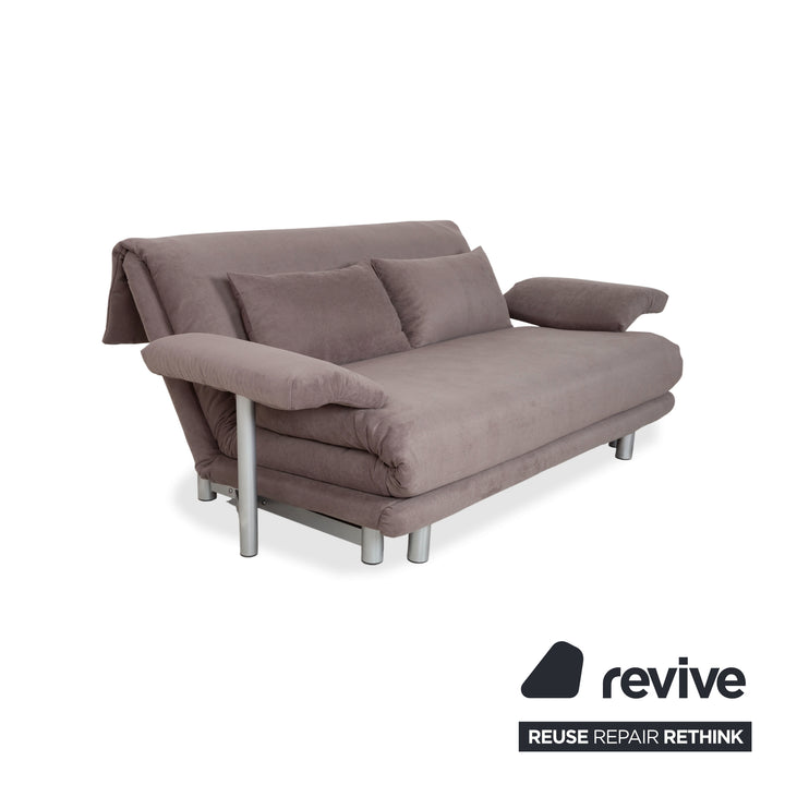 Ligne Roset Multy Stoff Dreisitzer Grau Taupe manuelle Schlaffunktion Sofa Couch Neubezug