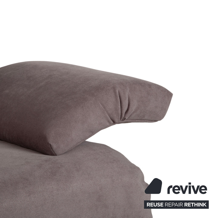 Ligne Roset Multy Stoff Dreisitzer Grau Taupe manuelle Schlaffunktion Sofa Couch Neubezug