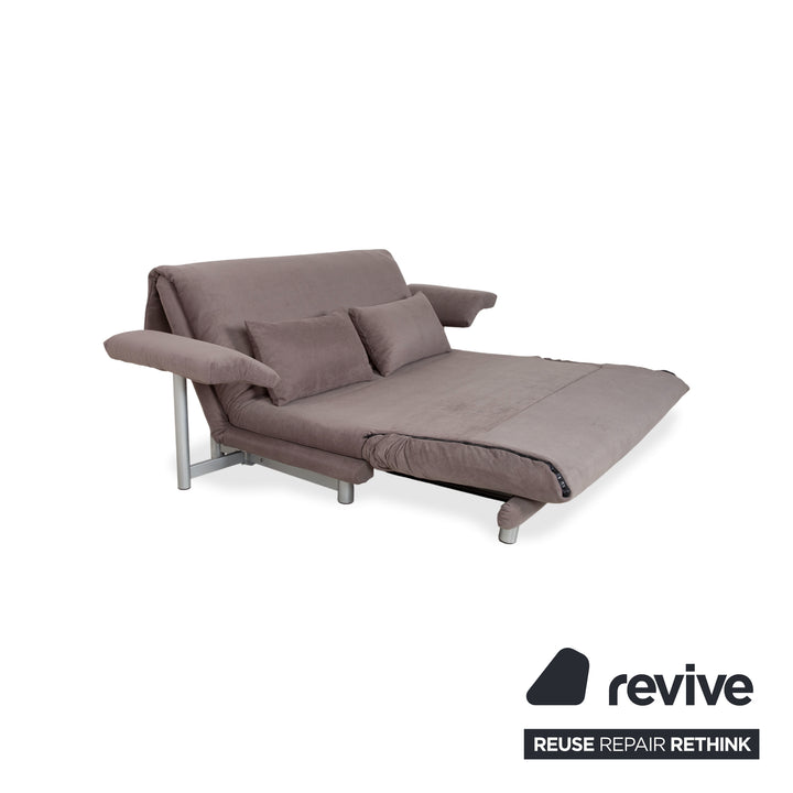 Ligne Roset Multy Stoff Dreisitzer Grau Taupe manuelle Schlaffunktion Sofa Couch Neubezug