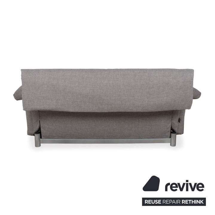 Ligne Roset Multy Stoff Dreisitzer Grau Sofa Couch manuelle Funktion Neubezug mit Armlehnen VIVO 601