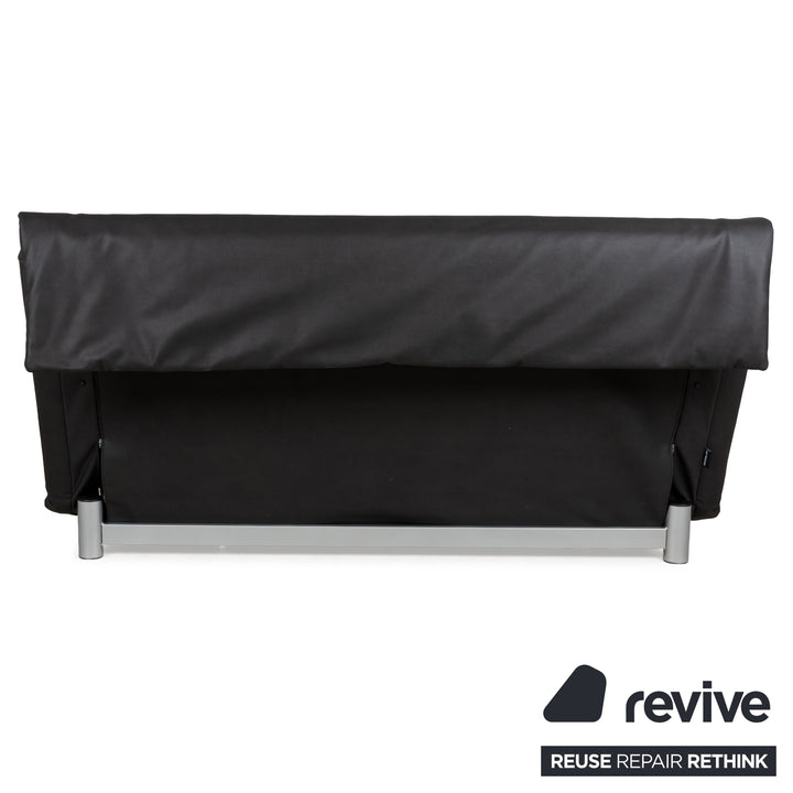 Canapé trois places Ligne Roset Multy en tissu noir anthracite à fonction manuelle, canapé-lit, textile vegan, cuir, nouvelle housse