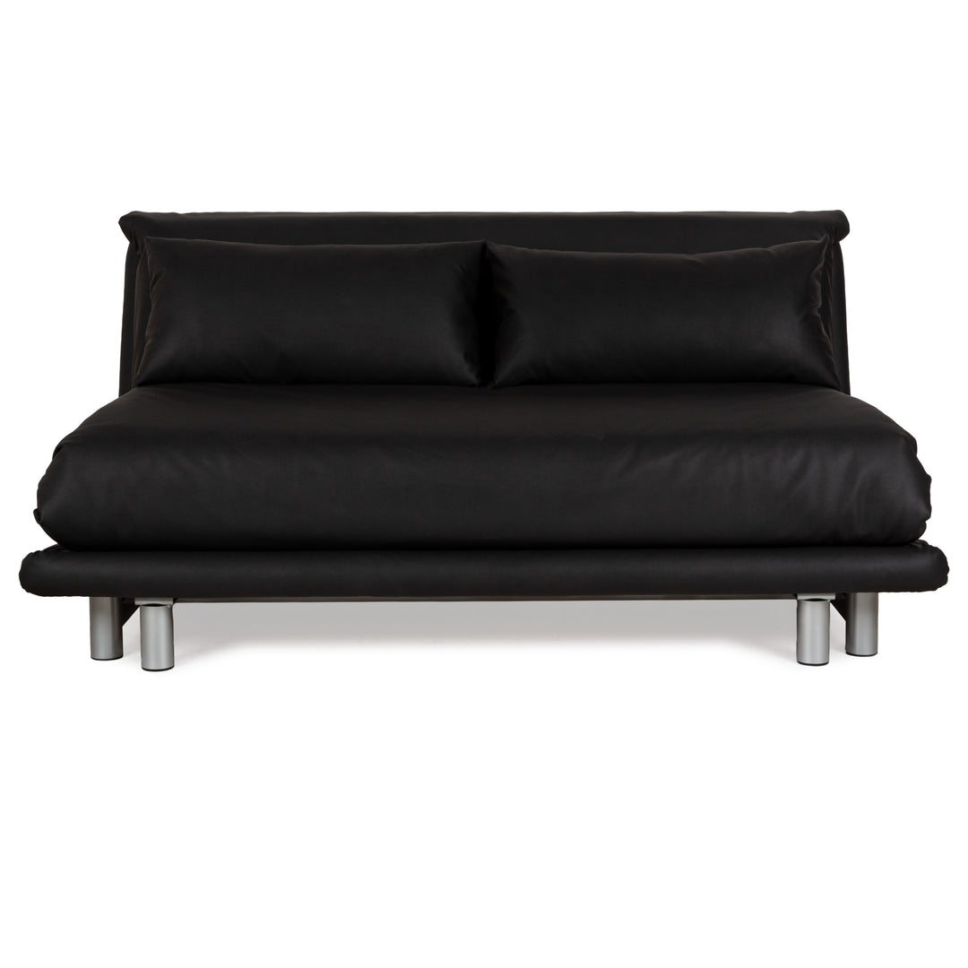 Canapé trois places Ligne Roset Multy en tissu noir anthracite à fonction manuelle, canapé-lit, textile vegan, cuir, nouvelle housse