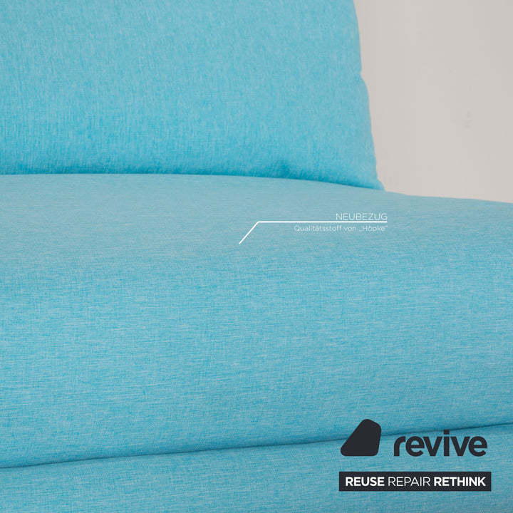 ligne roset Multy Stoff Dreisitzer Blau Sofa Couch Schlaffunktion Neubezug