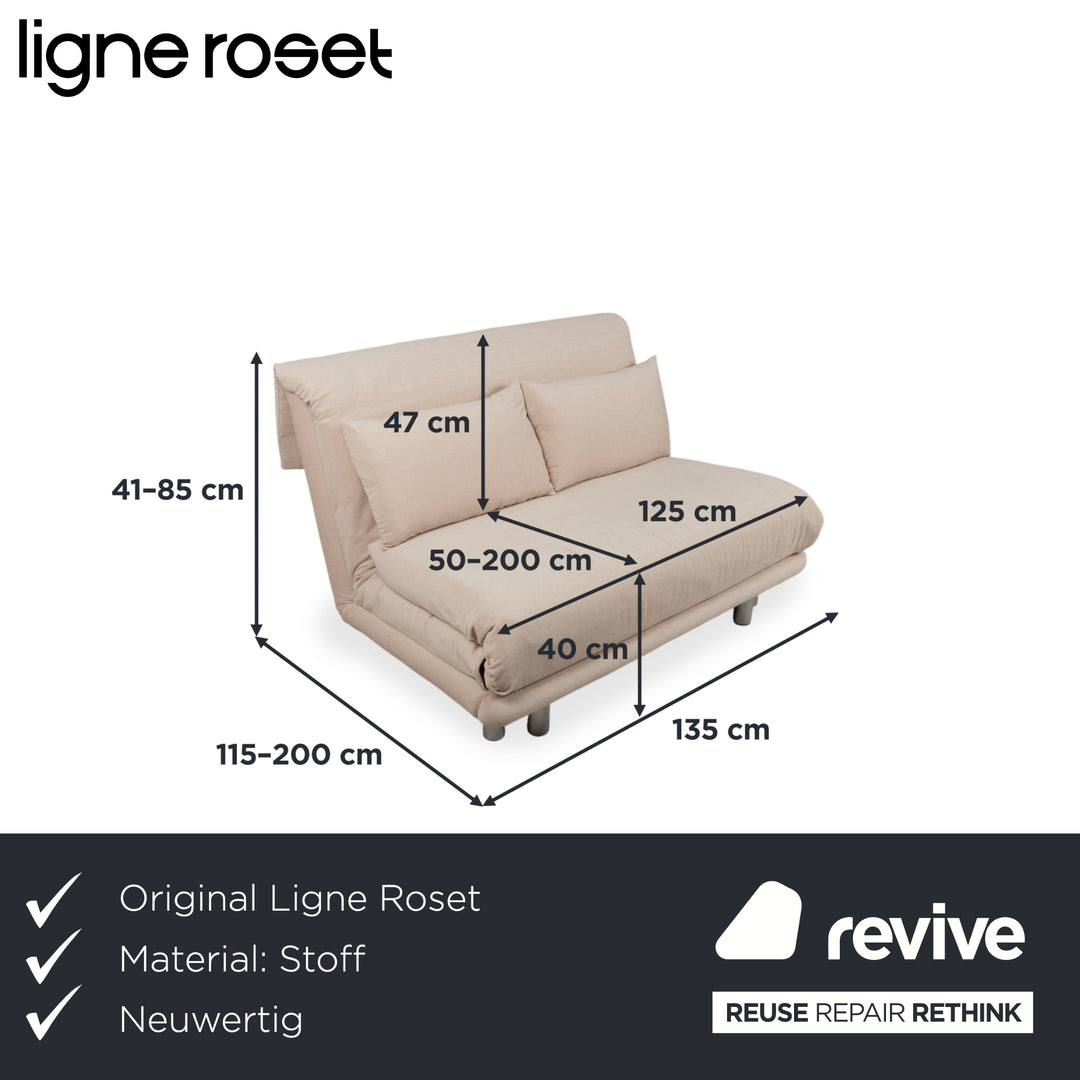 Ligne Roset Multy Zweisitzer Grau Creme MALOU 130