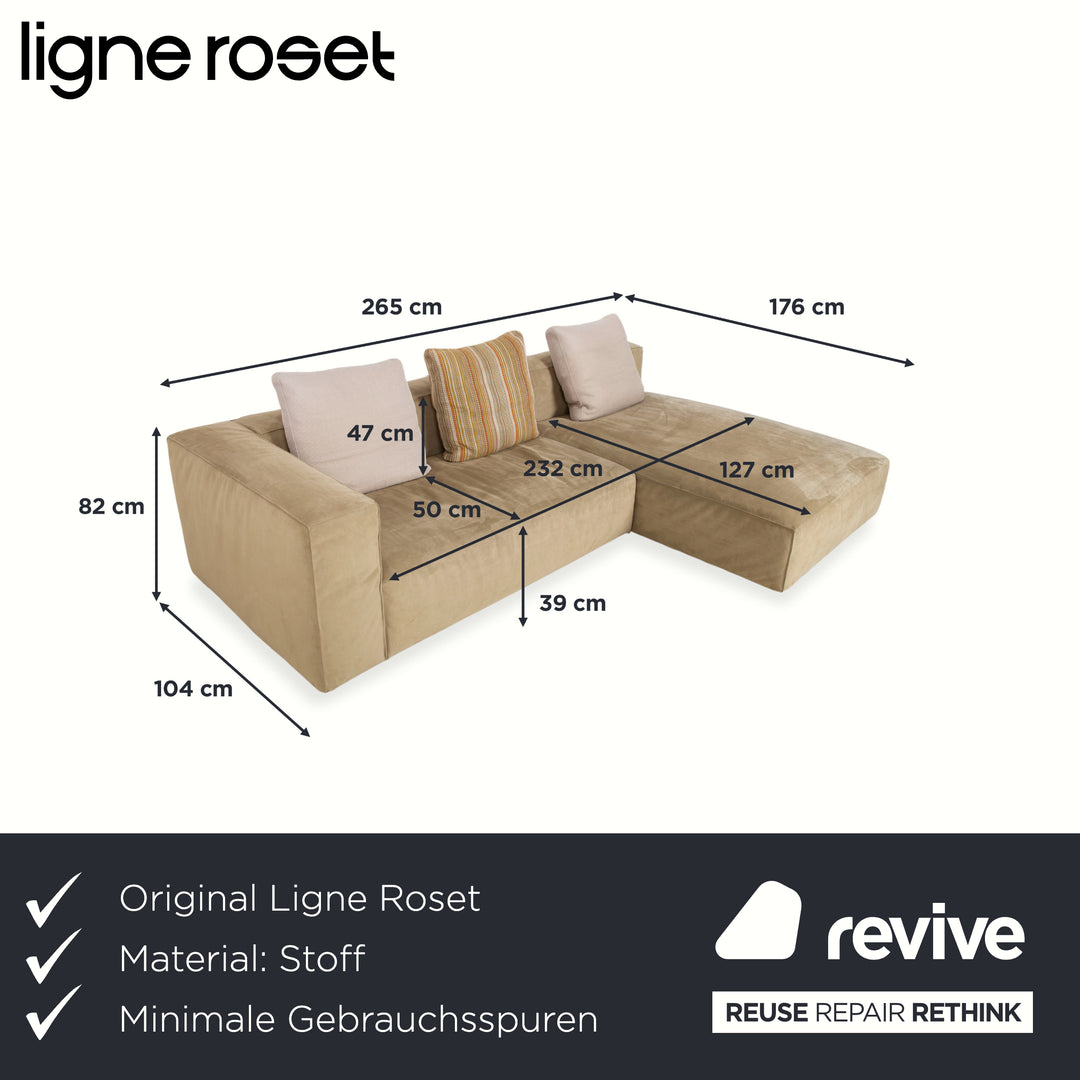ligne roset NILS Stoff Ecksofa Beige Sand Sofa Couch