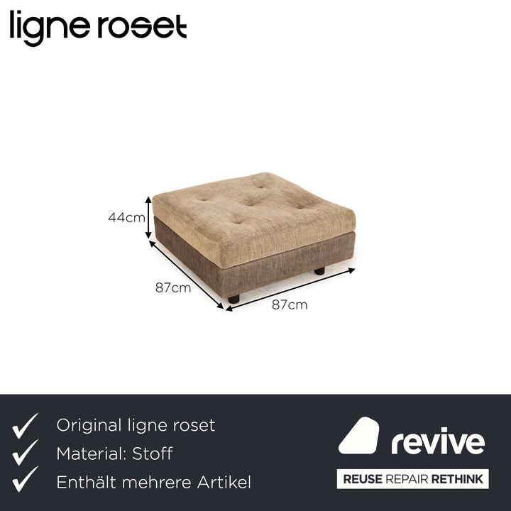 ligne roset Nomade Stoff Sofa Garnitur Grau Braun Recamiere Rechts Sofa Couch