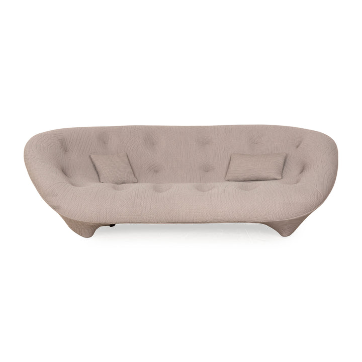 Ligne Roset Canapé Trois Places Ploum en Tissu Gris Clair