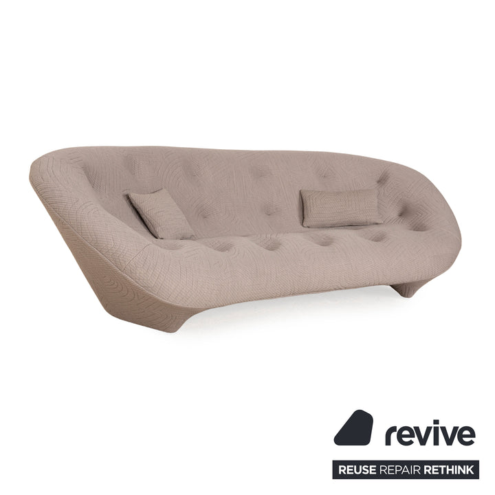 Ligne Roset Canapé Trois Places Ploum en Tissu Gris Clair