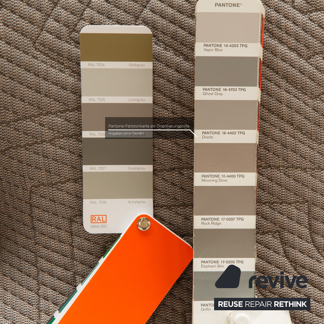 Ligne Roset Canapé Trois Places Ploum en Tissu Gris Clair