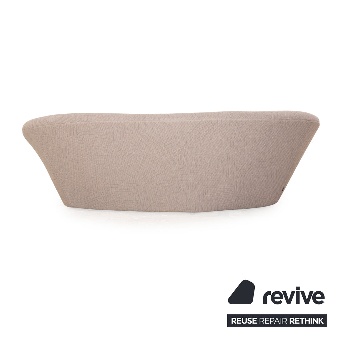 Ligne Roset Canapé Trois Places Ploum en Tissu Gris Clair