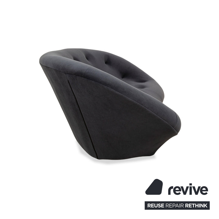 Ligne Roset Ploum Stoff Dreisitzer Anthrazit Grau Sofa Couch Hochlehner Anthracite Neubezug