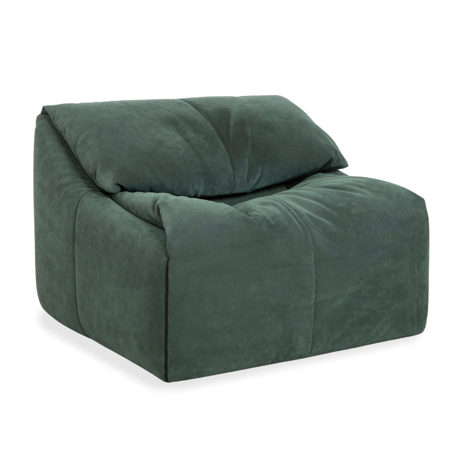 Ligne Roset Plumy fabric armchair, green sage, manual function