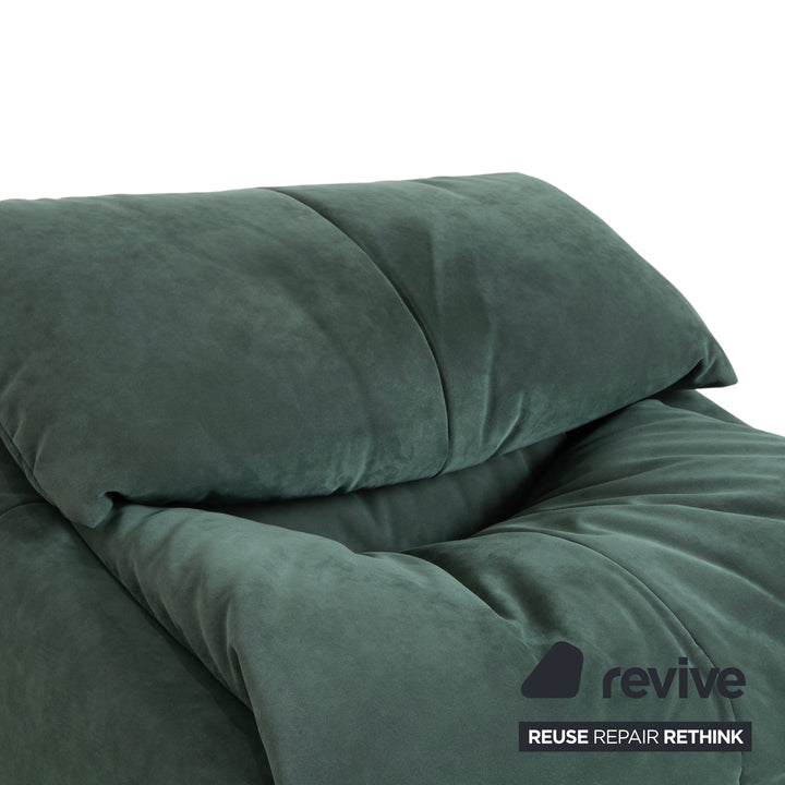 Ligne Roset Plumy fabric armchair, green sage, manual function