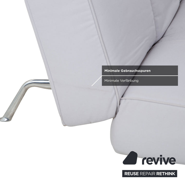 Ligne Roset Smala Three-Seater Fabric Sofa Light Grey Sofa Bed Manual Sleep Function