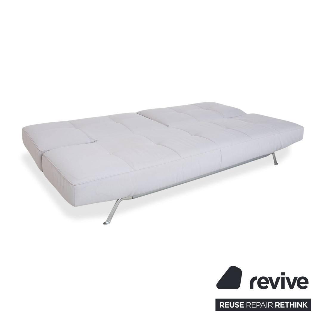 Ligne Roset Smala Three-Seater Fabric Sofa Light Grey Sofa Bed Manual Sleep Function