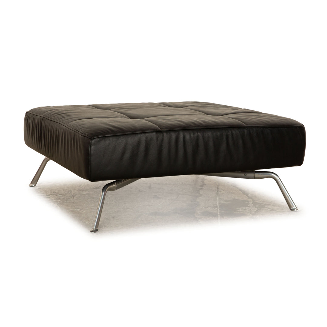 ligne roset Smala Leder Hocker Schwarz