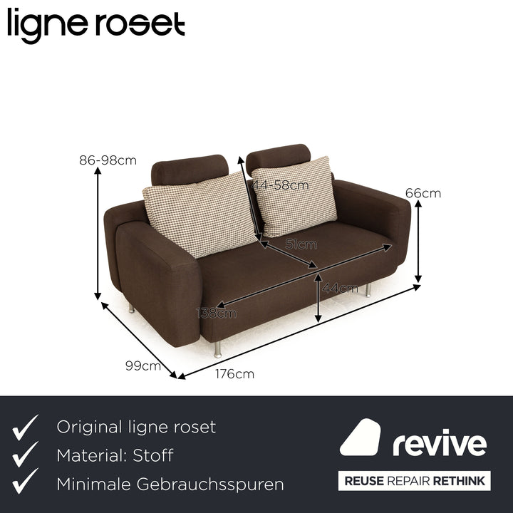 Canapé 2 places en tissu ligne roset gris