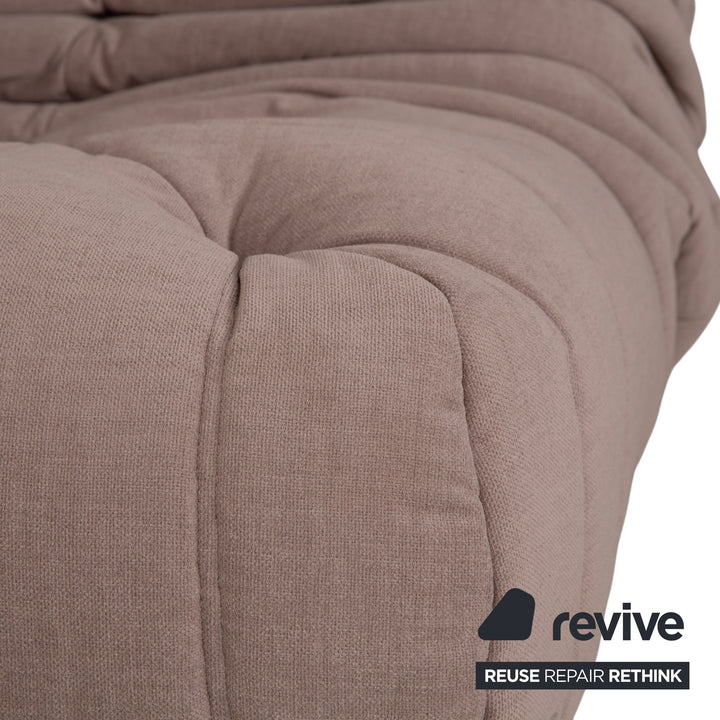 Ligne Roset Togo corner element, corner section, fabric beige sand, reupholstered