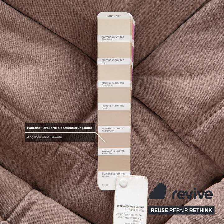 Ligne Roset Togo corner element, corner section, fabric beige sand, reupholstered