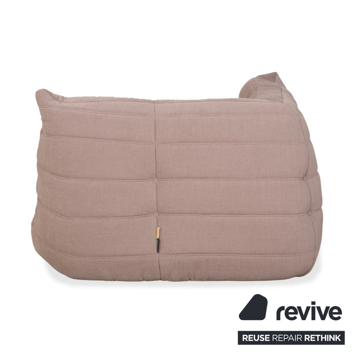 Ligne Roset Togo corner element, corner section, fabric beige sand, reupholstered