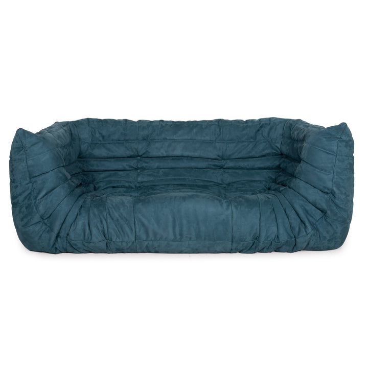 Ligne roset Canapé en tissu Togo bleu trois places pétrole