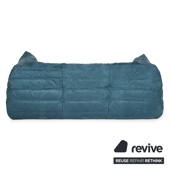 Ligne roset Canapé en tissu Togo bleu trois places pétrole