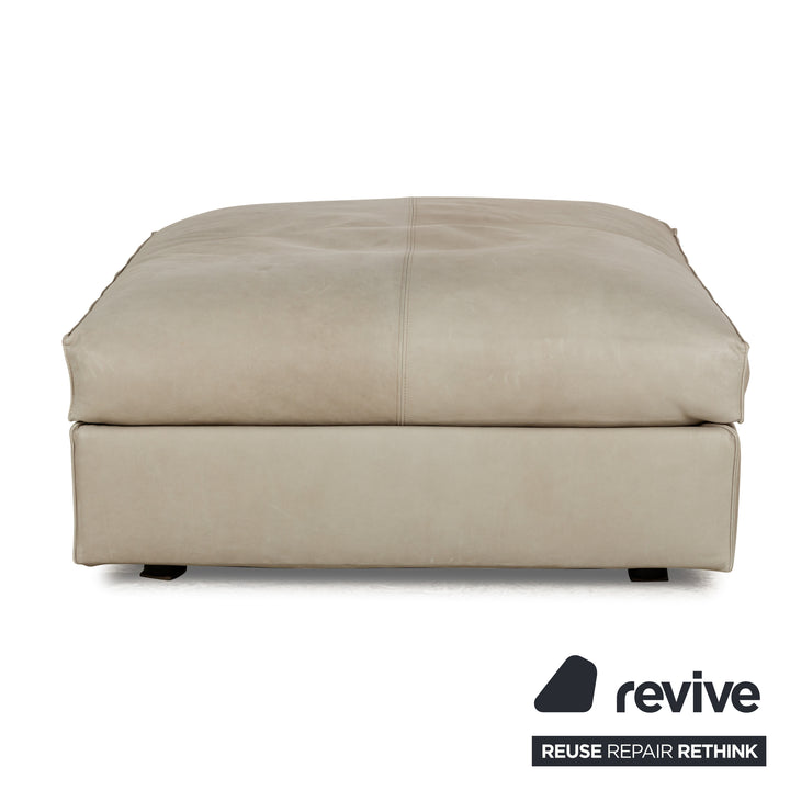 Tabouret en cuir Linteloo beige crème