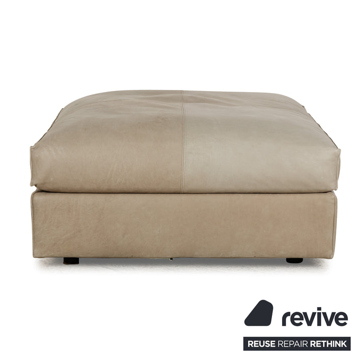 Tabouret en cuir Linteloo beige crème