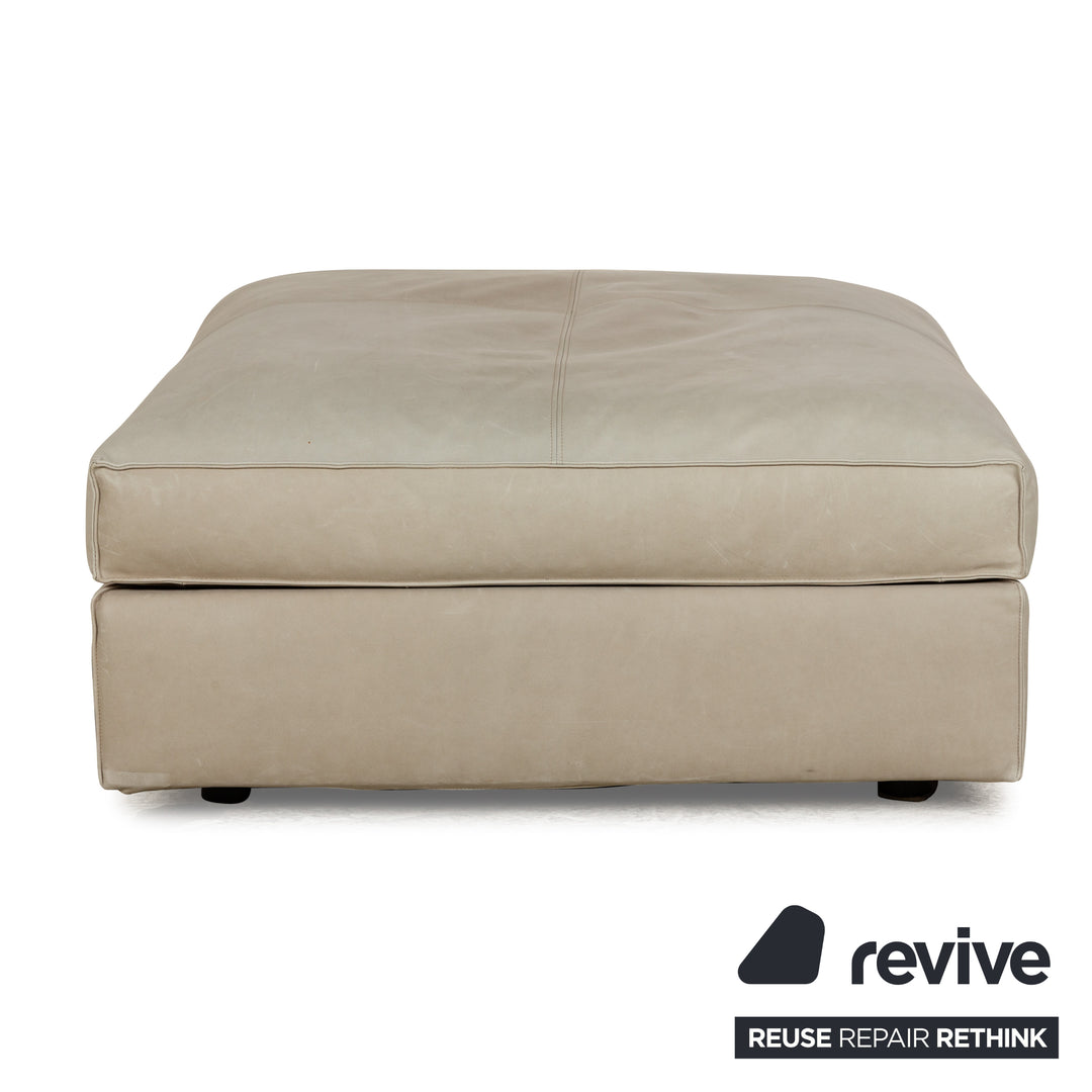 Tabouret en cuir Linteloo beige crème