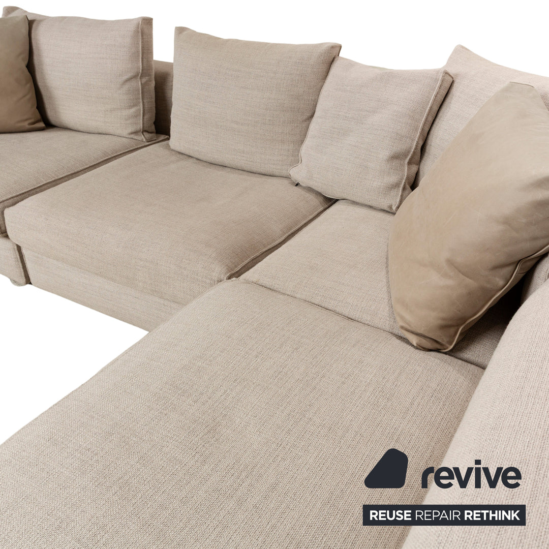 Ensemble de canapés en tissu Linteloo, canapé d'angle beige crème, tabouret