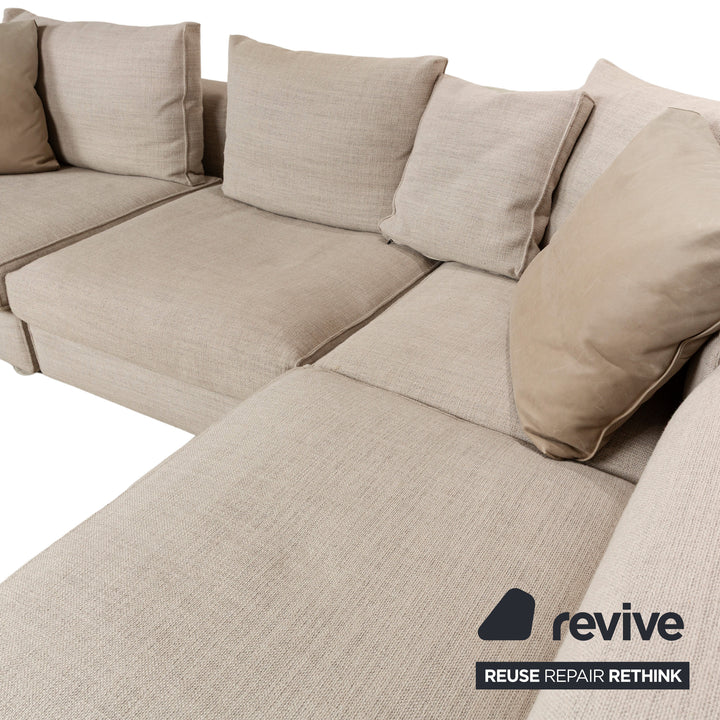 Ensemble de canapés en tissu Linteloo, canapé d'angle beige crème, tabouret