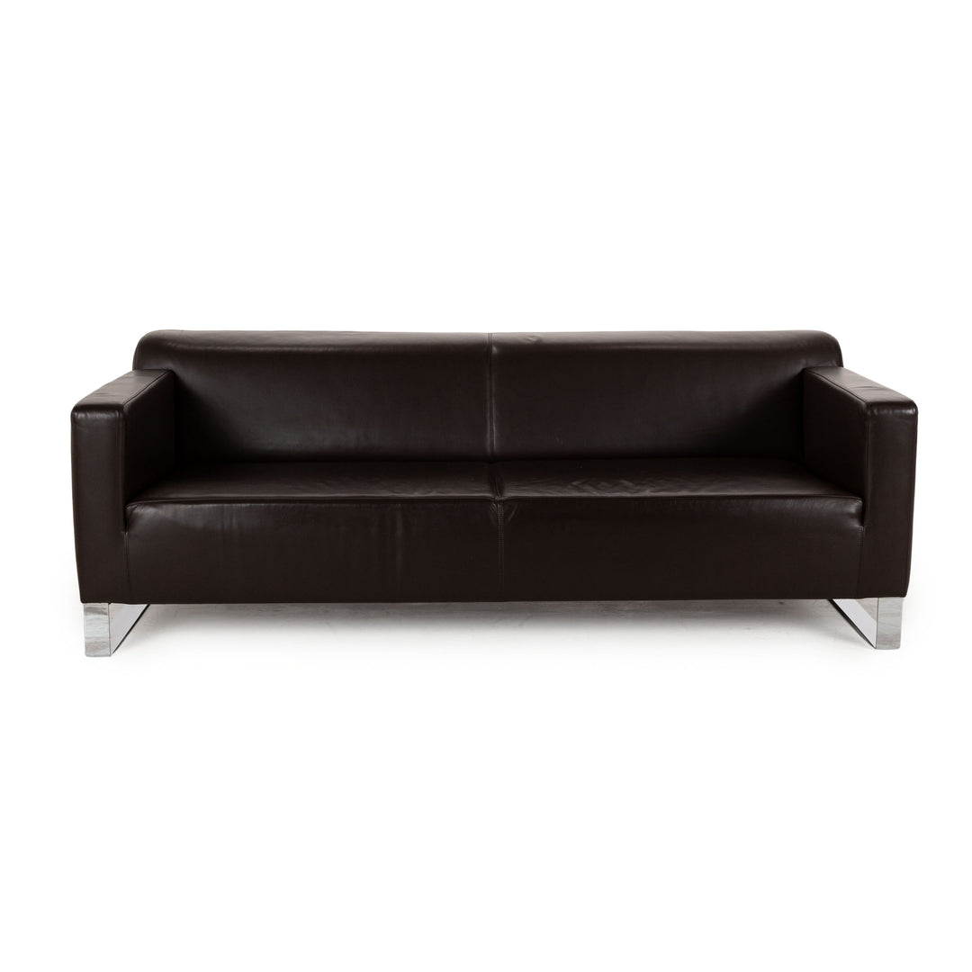 Machalke Leder Dreisitzer Braun Sofa Couch