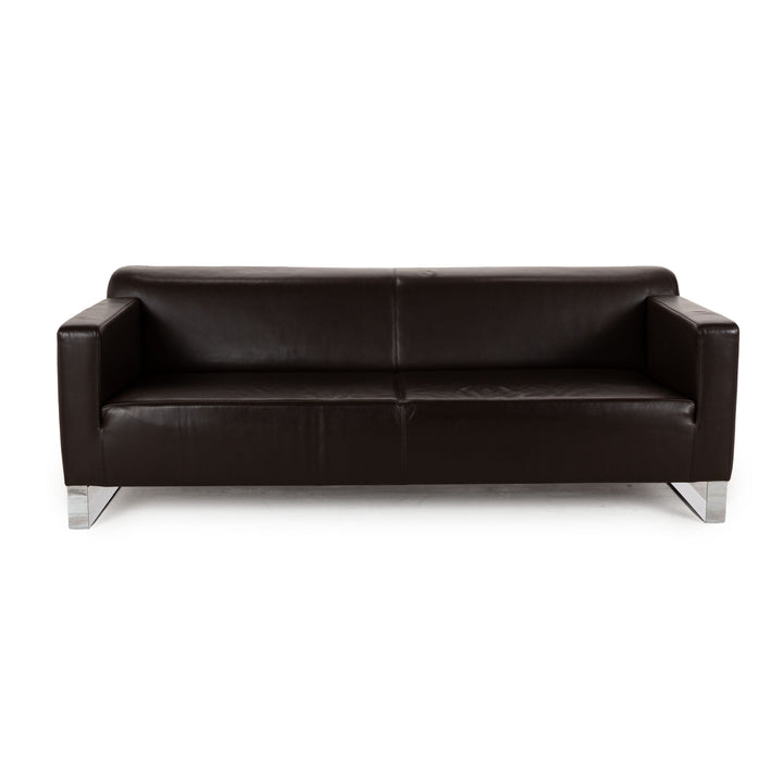 Machalke Leder Dreisitzer Braun Sofa Couch