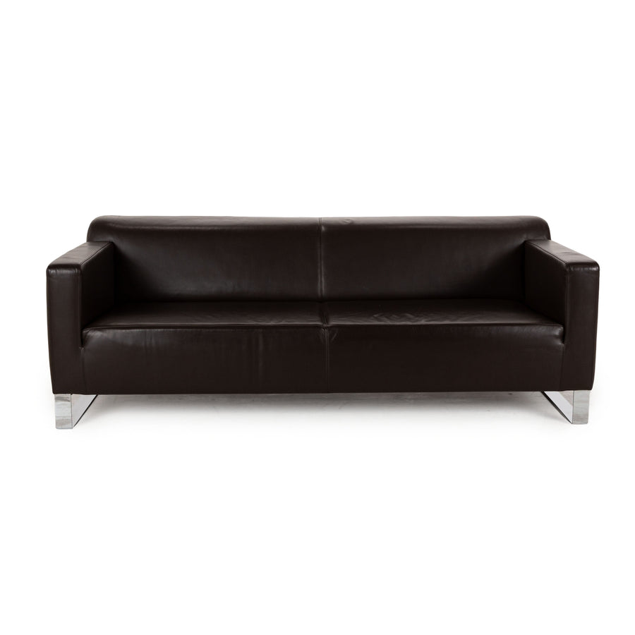 Machalke Leder Dreisitzer Braun Sofa Couch