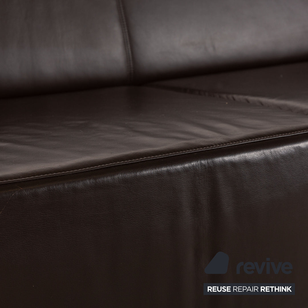 Machalke Leder Dreisitzer Braun Sofa Couch