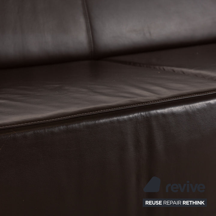 Machalke Leder Dreisitzer Braun Sofa Couch